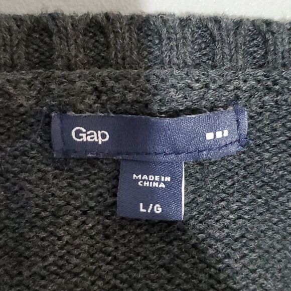GAP Lrg Oat Stripe Crm & Gry Crew Neck Sweater - Picture 6 of 6